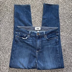 PAIGE Hoxton Crop Rollup Denim Jeans
Distressed Knee High Rise Size 30